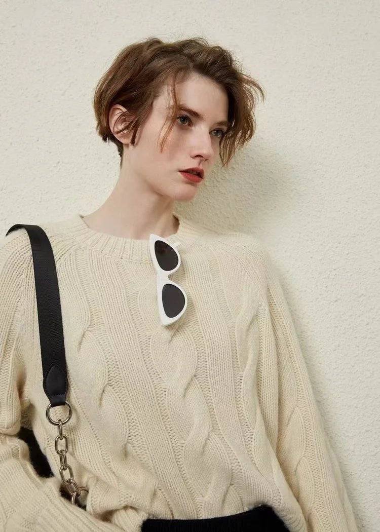 Crew Neck Thick Cashmere Sweater