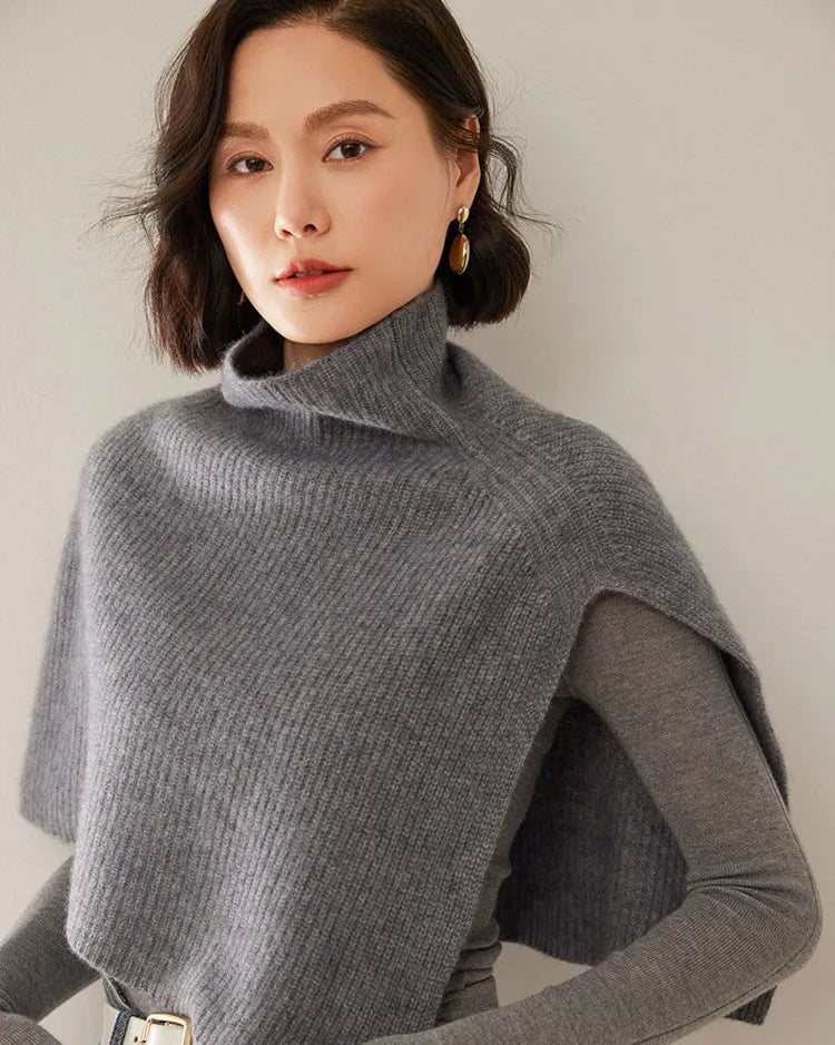 Cashmere Turtleneck Knitted Shawl Scarf