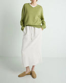 Simple And Casual Straight-Cut Slit Midi Skirt