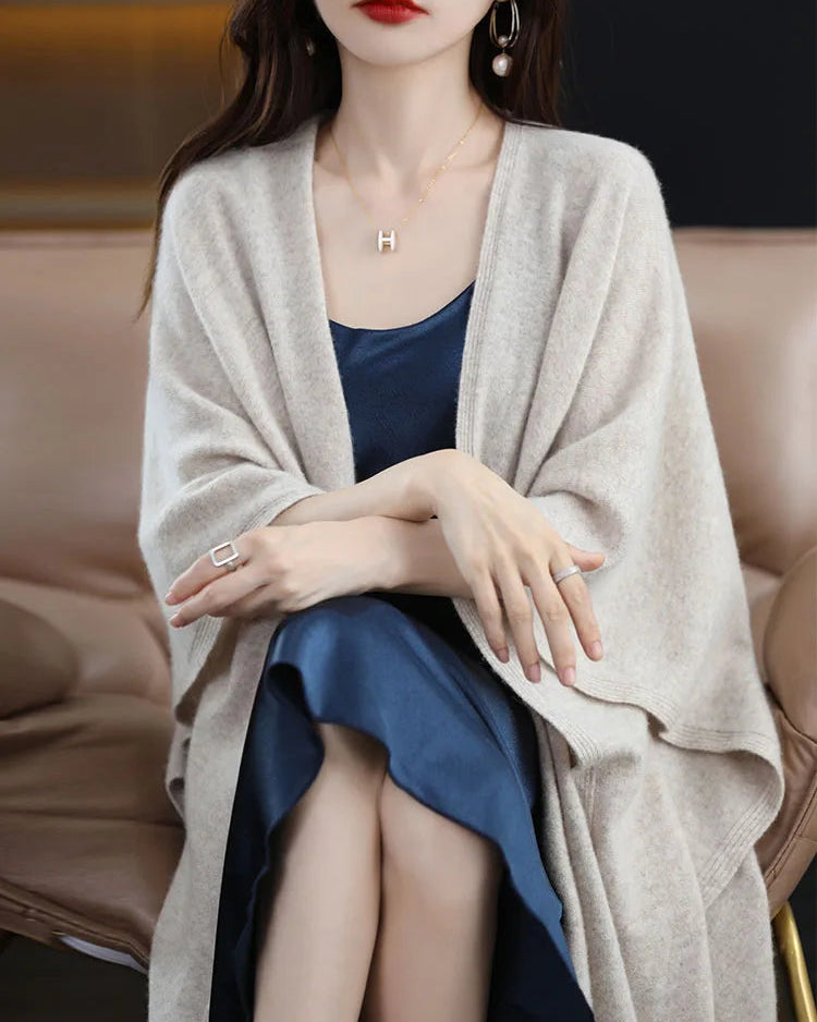 Plus-Size Wool Casual Cardigan Shawl