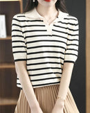 Oton Striped V-Neck Short-Sleeve T-Shirt