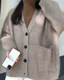 Mid-Length Cashmere V-Neck Cardigan