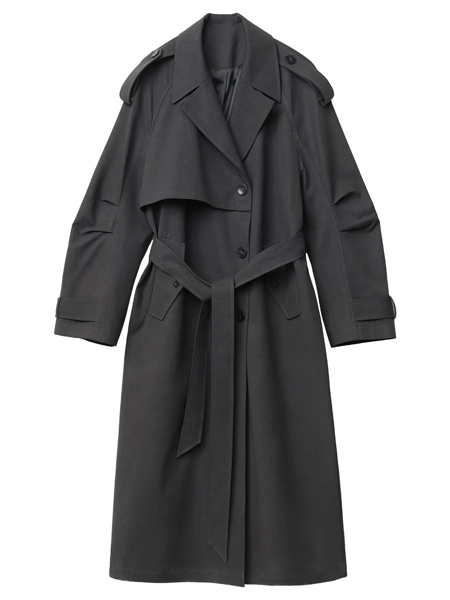 Belted Cotton Lyocell Trench Coat
