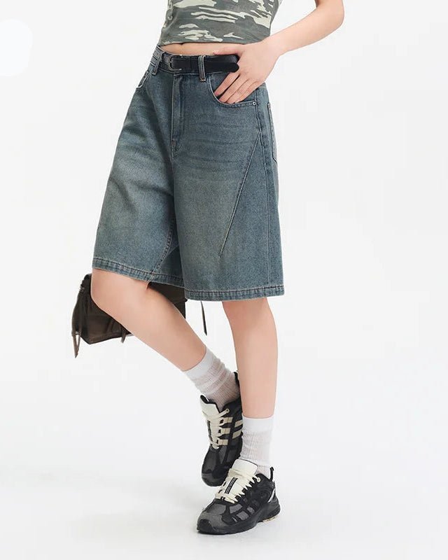 Loose-Fitting Hip-Covering Slimming Denim Shorts