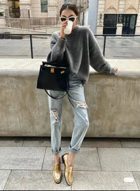 Round Neck Loose Cashmere Sweater