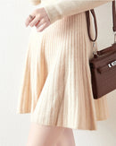 Wool Knitted Fashionable Solid-Color Short Skirt