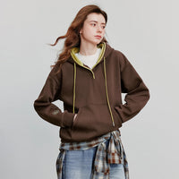 Contrasting Color Embroidery Splicing Hoodies