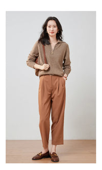 Pure Cashmere Half-zip Collar Jumper