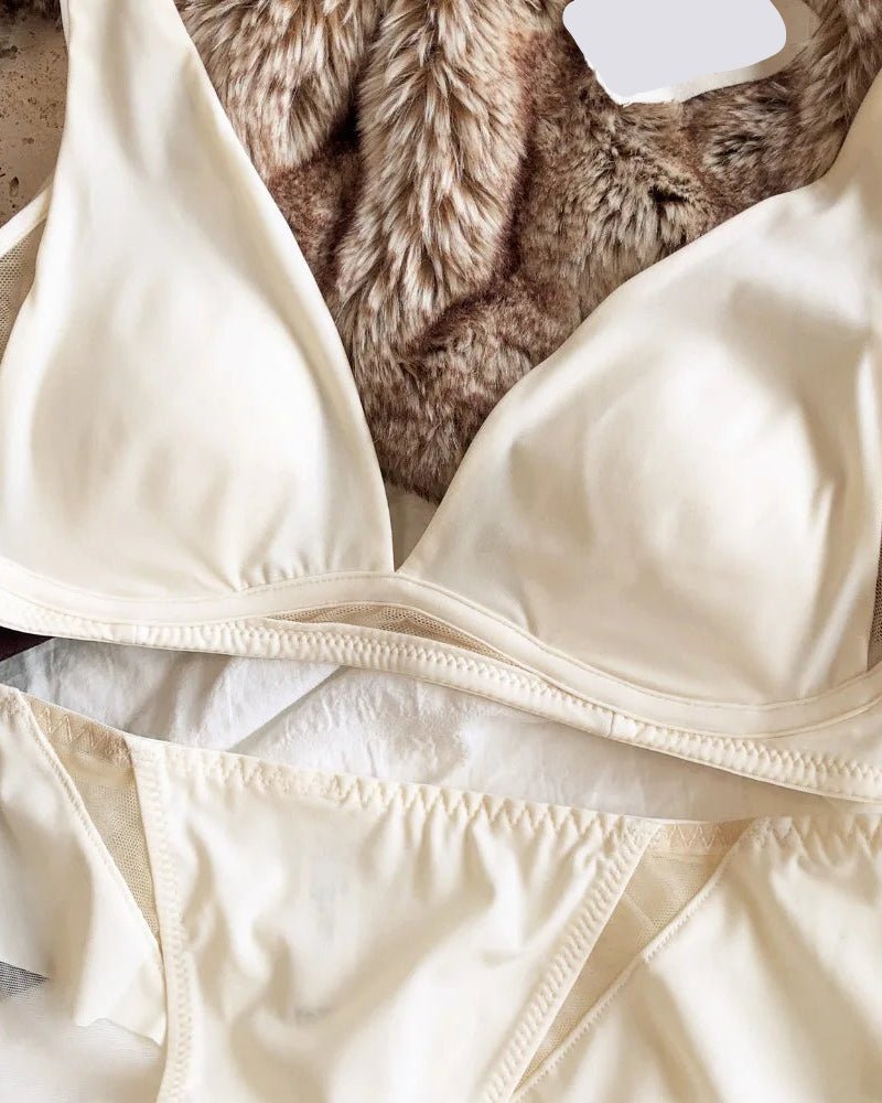 Sexy Deep V Push-Up Cutout Bra Set