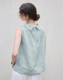 Casual Sleeveless Stand-Up Collar Fashion T-Shirt