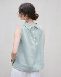 Casual Sleeveless Stand-Up Collar Fashion T-Shirt