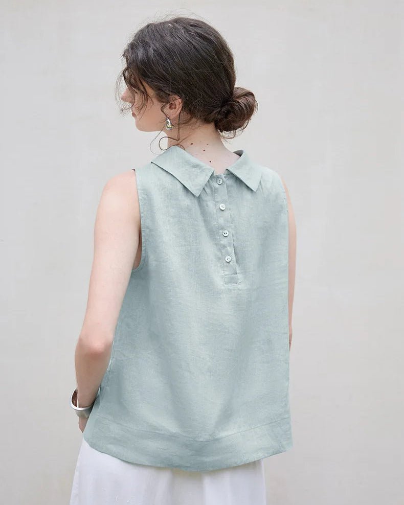 Casual Sleeveless Stand-Up Collar Fashion T-Shirt
