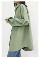 Oversized Long-sleeved Cotton Shirt