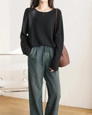 Women's Cotton Knit Pullover Sweater