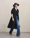 Casual Loose Embroidered A-Line Belted Long Skirt