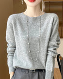 Merino Wool O-Neck Pullover Sweater