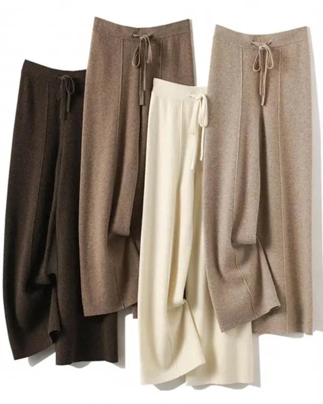 Merino Wool Wide Leg Knit Pants