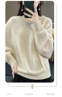 Hooded 100% Wool Knitted Sweater