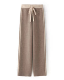 Wool Knit High Waist Straight Leg Trousers