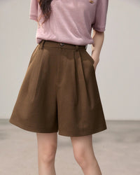 High-Waisted A-Line Straight Leg Shorts