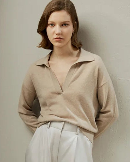 Polo Collar Cashmere Sweater
