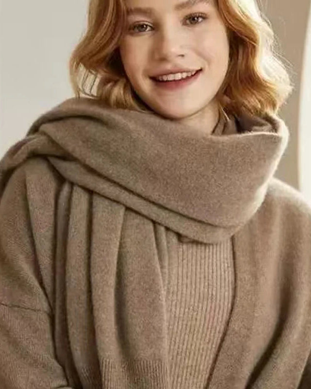 Wool Solid Knit Shawl Scarf Wrap