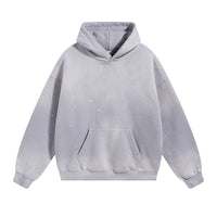 Oversized Warm Paint Distressed Hoodies