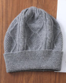 Diamond-Knit Wool Beanie