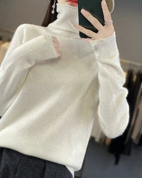 Seamless Merino Wool Turtleneck Sweater