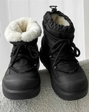 Fur-Lined Lace-Up Snow Boots