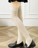 Ribbed Knit Wool Over-Knee Stockings