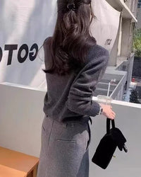 Tie-Neck Cashmere Sweater