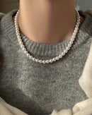 Pearl Beaded Magnetic Clasp Clavicle Necklace