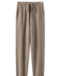 Wool Blend Wide-Leg Knit Pants