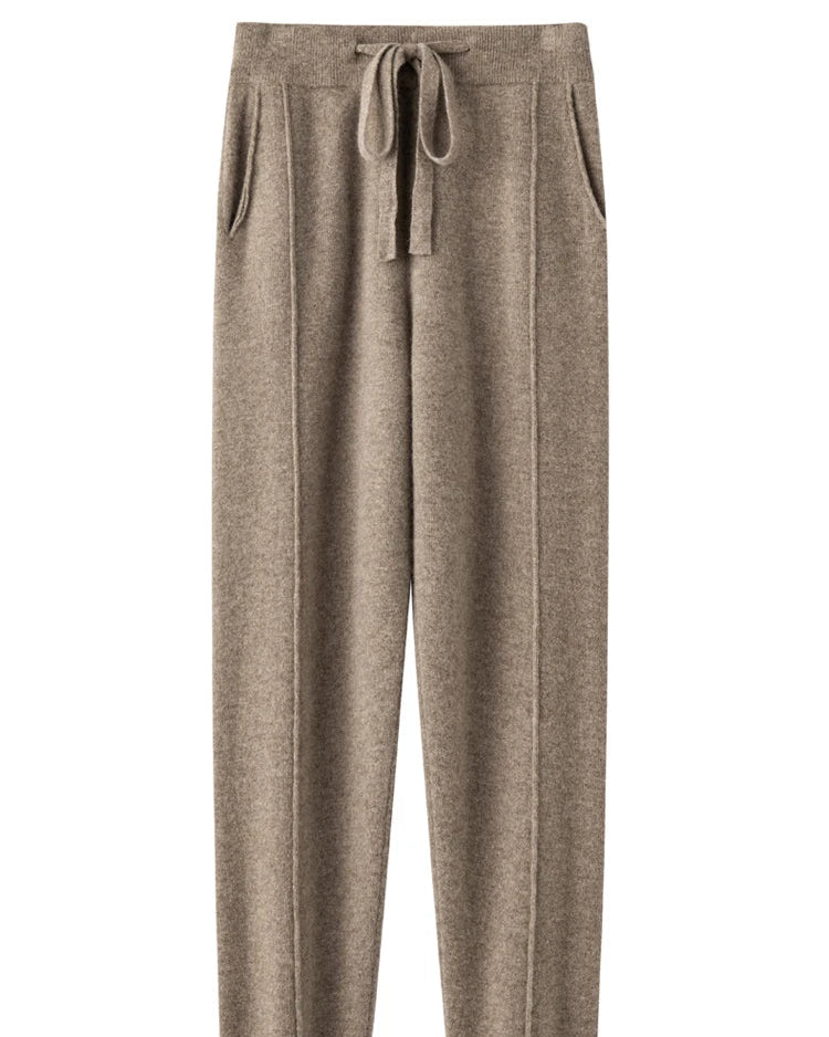Wool Blend Wide-Leg Knit Pants