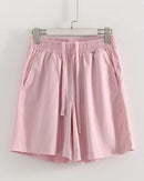 Elastic Waist Cotton Knit Shorts