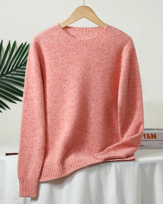 Wool Crew Neck Long-Sleeved Colorful Pullover