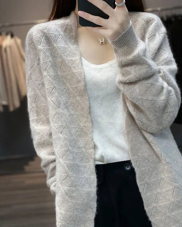 Open front Pure Wool Cardigan