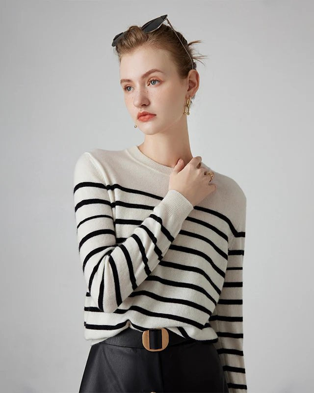 Striped Wool Pullover Sweater