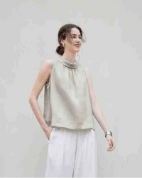 Casual Sleeveless Stand-Up Collar Fashion T-Shirt