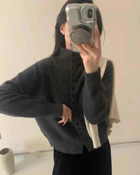 Comfortable Stand-Collar Single-Breasted Sweater