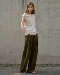 Casual Linen High-Waisted Loose Wide-Leg Pants