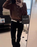 Cashmere Knitted Cardigan Faux Two-Piece Sweater