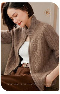 Cashmere Zipper Knit Coat