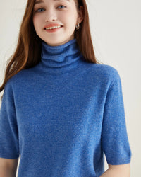 Merino Wool Half-Sleeve Turtleneck