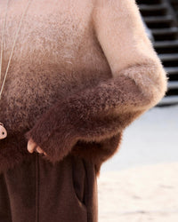 Gradient Faux Mink Knit Sweater