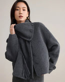 Detachable Scarf Collar Wool Coat