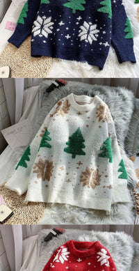Christmas Tree Round-Neck Pullover