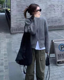 Cashmere Double Zip Turtleneck Cardigan