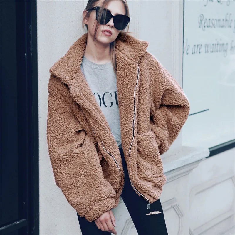 Teddy Fleece Faux Fur Jacket